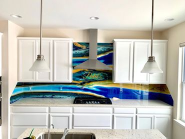 Custom Glass Kitchen Backsplash by IMAGIO
