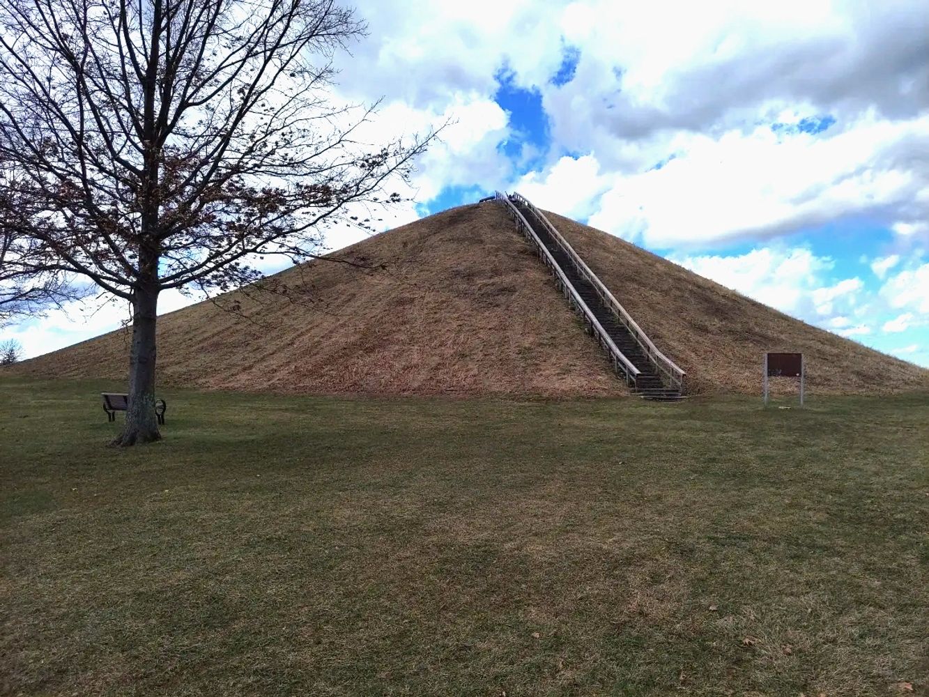 Miamisburg Mound, Miamisburg, Ohio. The largest earthen burial mound in the Eastern United States.