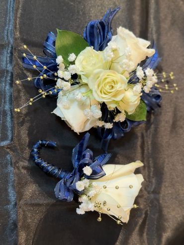 Combo for a couple -Corsage and Boutonnieres for weddings, prom, graduation, or any big milestone.