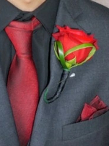 Single Red Rose Boutonniere for weddings, prom, graduation, or any big milestone.