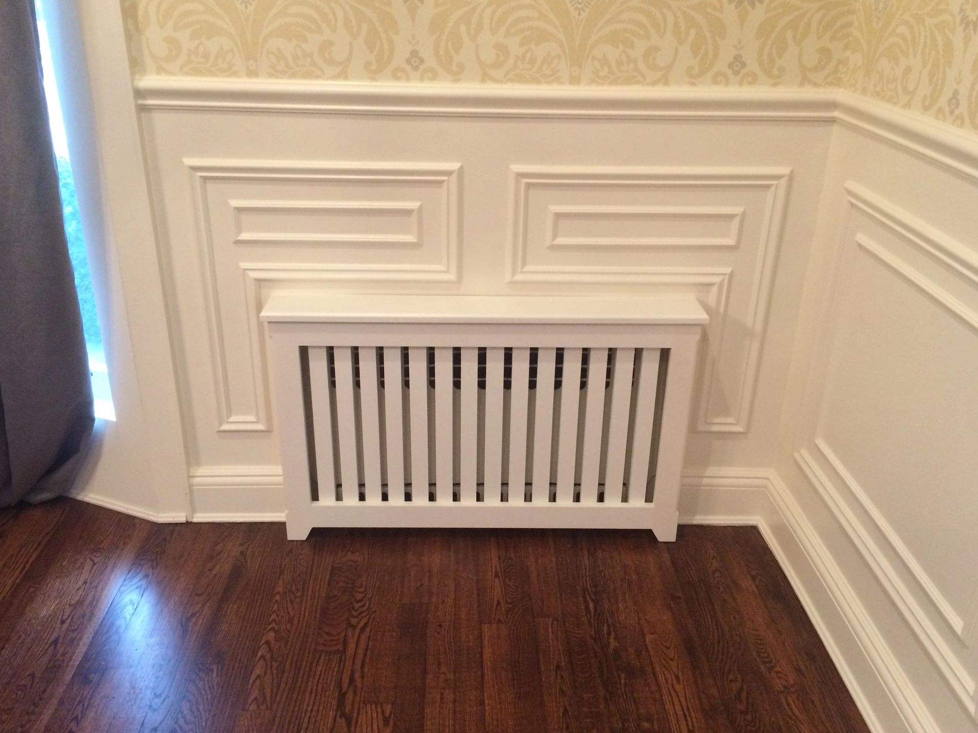 Custom radiator cover in Dining Room