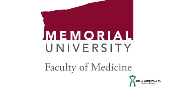 Memorial University Faculty of Medicine logo with ovarian cancer awareness symbol.