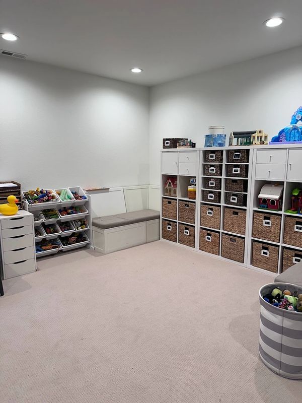 Toy room & basement organizing