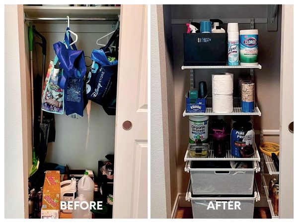 Mudroom closet with Elfa Shelves