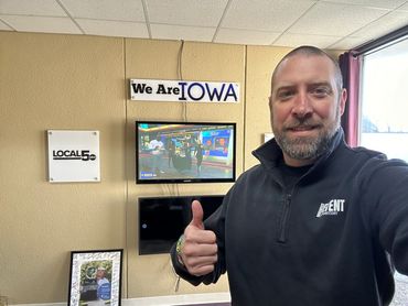 James Chapline, in the green room at We Are Iowa and ready to go!