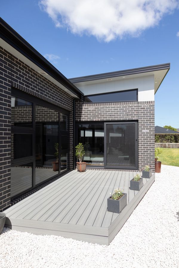 Modern home with black uPVC framed windows and doors 