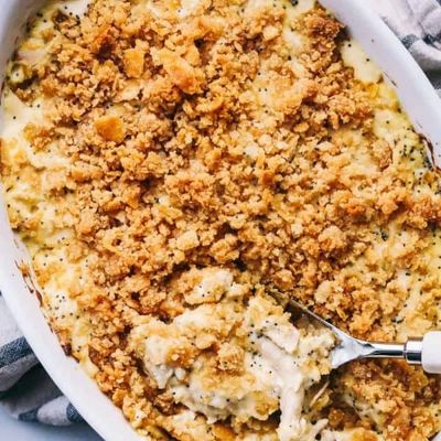 poppyseed chicken, food, pan, spoon, recipe