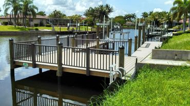 residential dock with boat lift