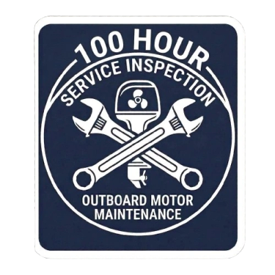 Yamaha 100-hour outboard service and maintenance badge