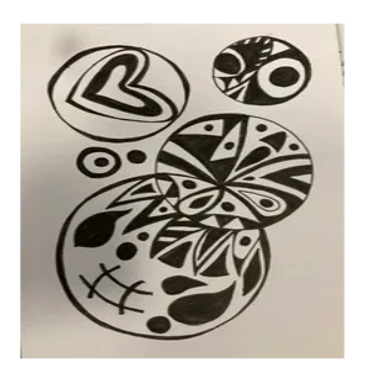 Art piece from Harvesting Health Art Therapy Class