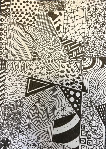 Zentangle art therapy session