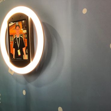 Toronto Photo Booth Company Social Brand Kiosk, branded booth wall mount permanent installation