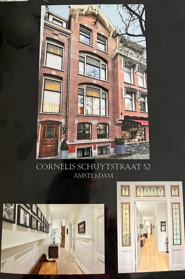 Historic brick building with elegant interiors on Cornelis Schuytstraat 52, Amsterdam.