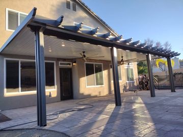 White and Gray Aluminum Patio Cover  Riverside Ca