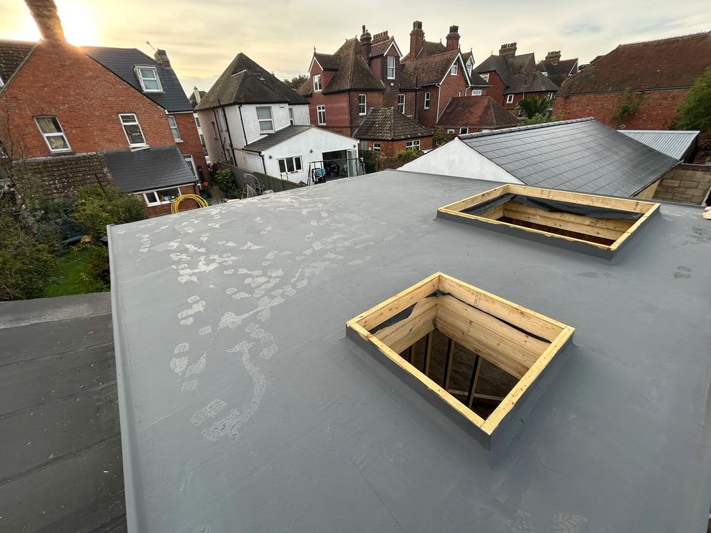 New warm roof, using grp cure it.