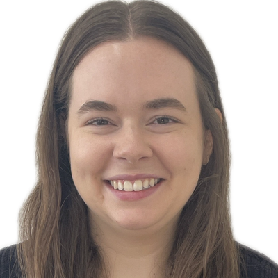 Smiling woman with long brown hair.