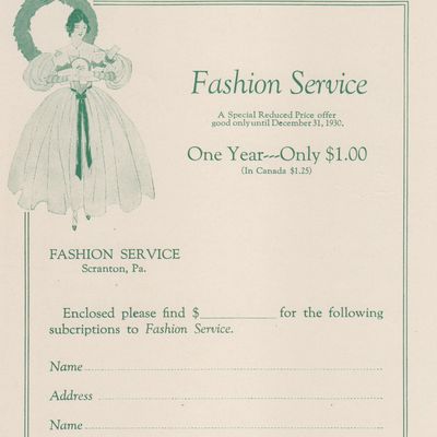 fashion service subscription card.