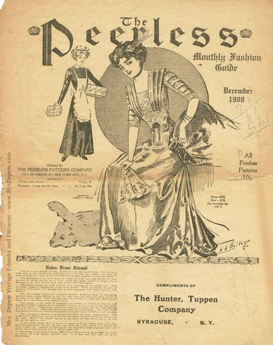 Peerless Monthly fashion guide store leaflet booklet advertising vintage sewing patterns for sale at