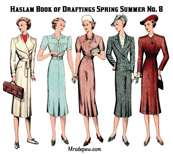 The Haslam System of Dresscutting Book of Draftings from the 1930s.