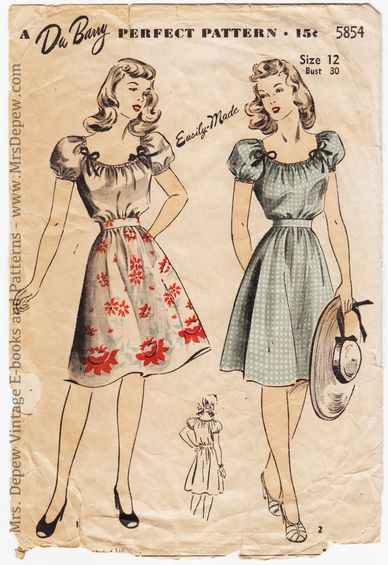 A Dubarry sewing pattern 1940s vintage.
