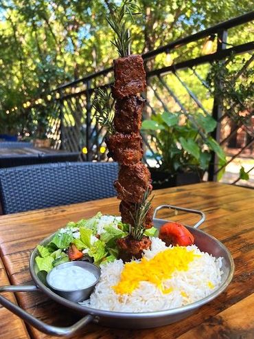 Premium lamb loin kebabs, marinated with Mediterranean herbs and grilled to perfection.  Addison TX