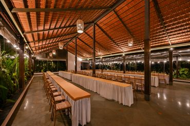 Semi-covered banquet hall at The Lily Pond, Balagere, Bangalore