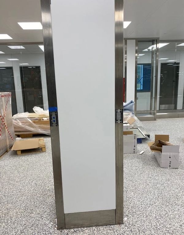 Caulk install in a pharmaceutical manufacturing facility