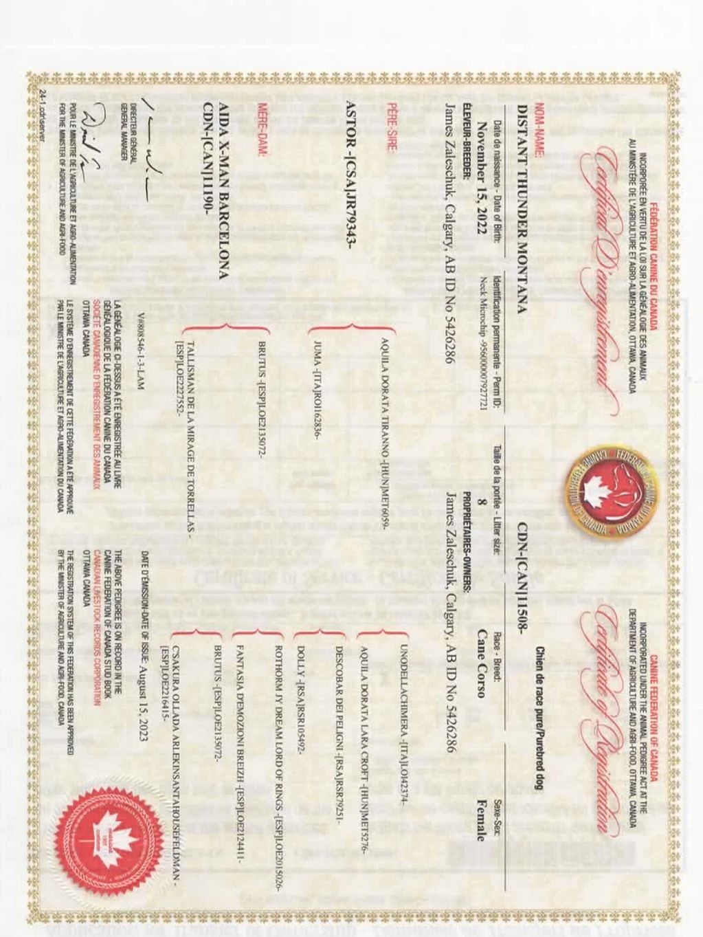 CFC CERTIFICATE