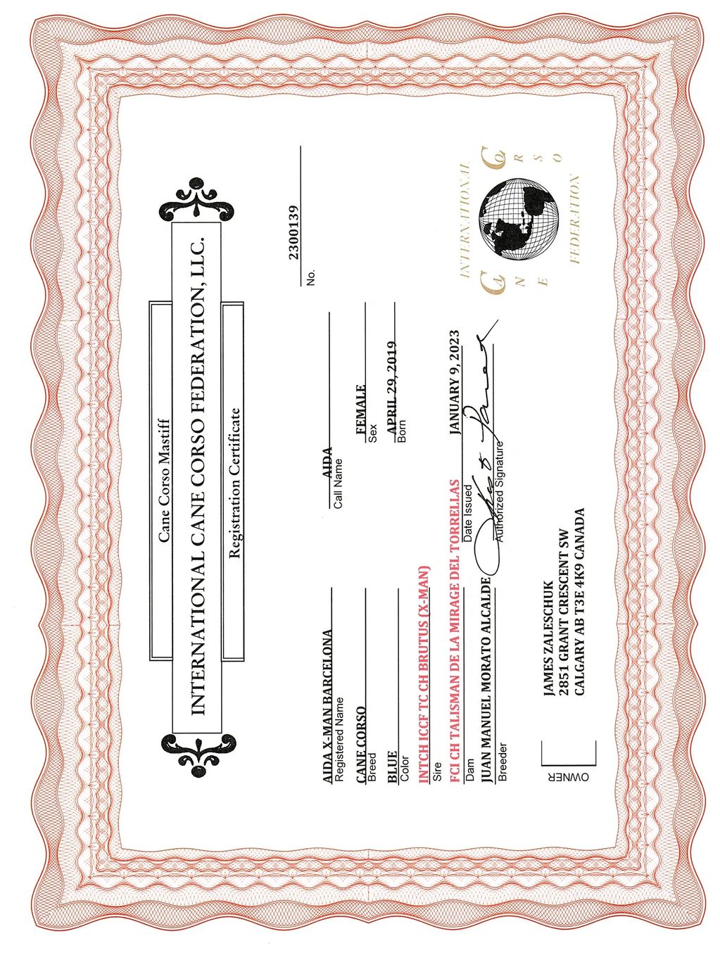 ICCF Registration document
