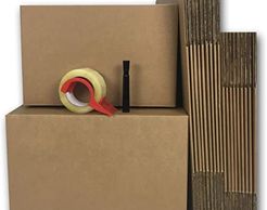 Moving boxes and packing supplies for sale.