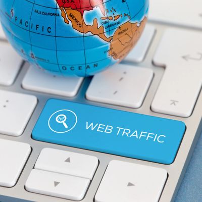 Web traffic keyboard globe earth business professional address