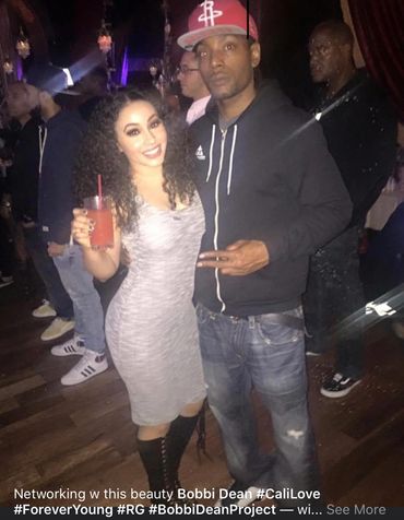 Hiphop Recording Artist, Music Producer Amagiri Young in LA night club with Bobbi Dean