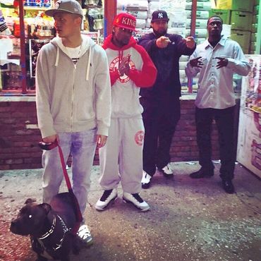 Hiphop Recording Artist, Music Producer Amagiri Young and China Mac with entourage.