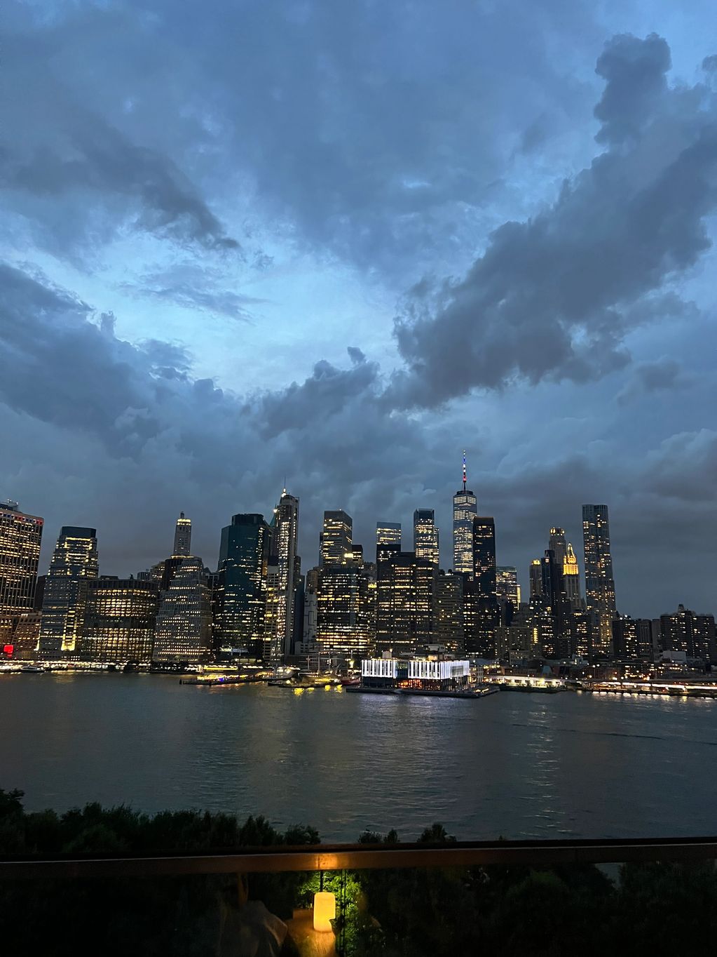 Rooftop at the One Hotel, overseeing Manhattan