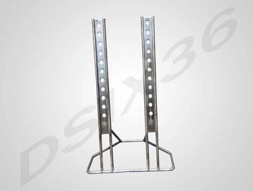 Metallic barbell squat rack stand.