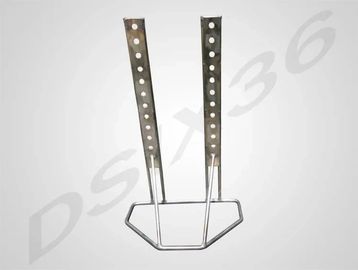 Metal bracket with holes and wire frame.