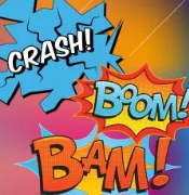 The words "Crash! Boom! Bam!"