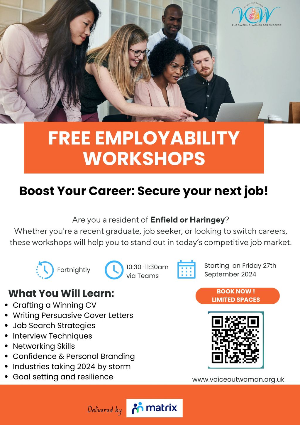 FREE employability workshop to Haringey and Enfield residents https://forms.office.com/e/zWdR0FZmXy