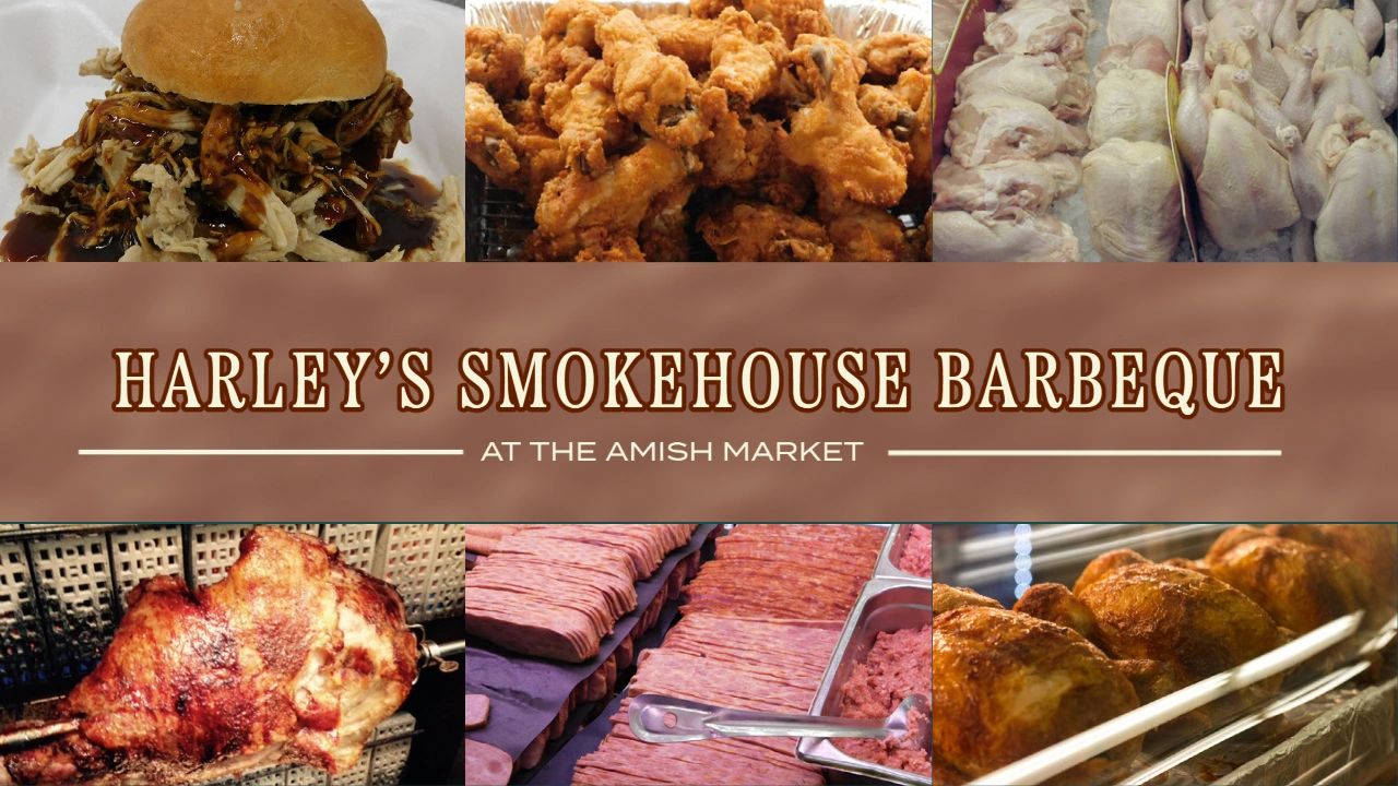 HARLEY'S SMOKEHOUSE BARBEQUE, LAMB, CHICKEN, POULTRY, FRIED FISH, RIBS, WINGS, CHICKEN POT PIE, 