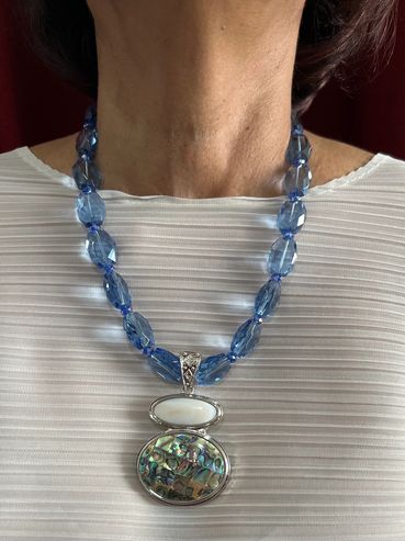 Handmade necklace with Abalone Pendant.
