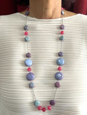 Handmade necklace
Turquoise
Cherry Quartz