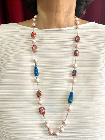 Handmade necklace
Shell Pearls
Agate
Calisica