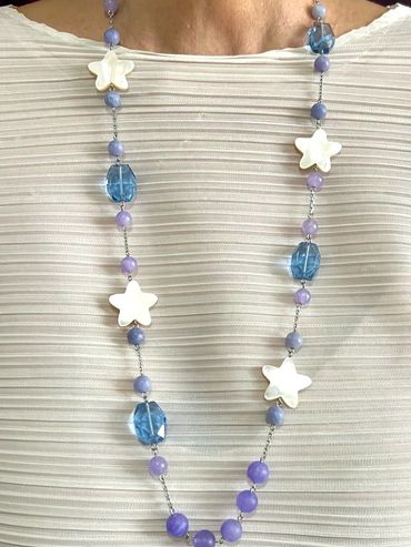 Handmade necklace
Frosted Jade
Crystal
Mother of Pearl