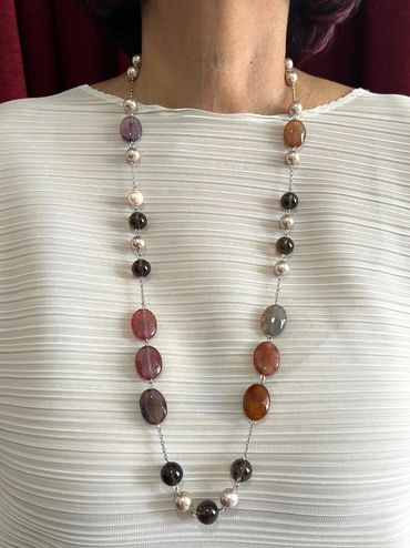 Handmade necklace
Tricolour Agate
Smoky Quartz