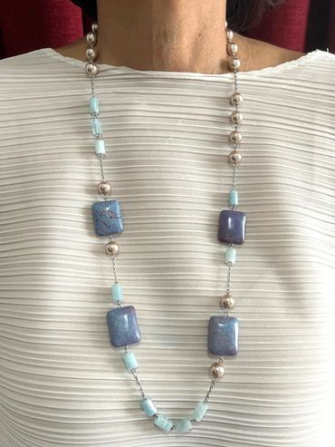 Handmade necklace
Turquoise
Shell Pearls
Aquamarine
