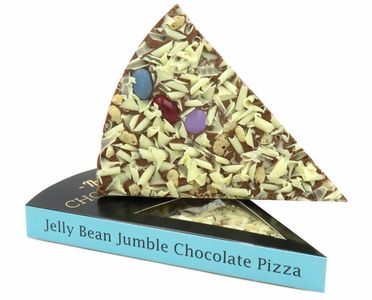 A slice of Gourmet Pizza Chocolate co. Jelly Bean Jumble Pizza