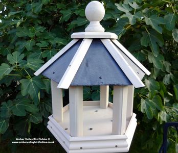Hexagonal bird table top in a Natural stone colour