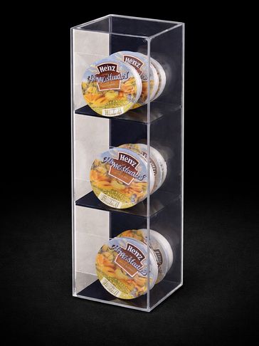 Condiment dispenser for dips and dressings. Grocery Store, convenience store, hotel, grab and go