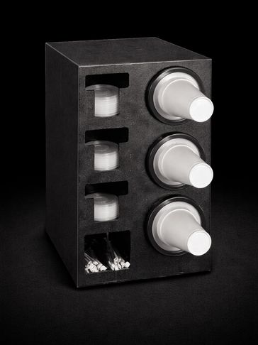 cup lid straw dispenser for convenience stores, truck stops, deli, restaurants, grocery stores.