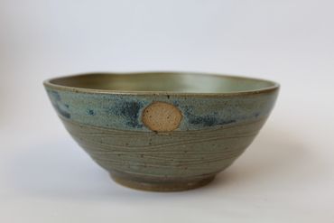 4 inch carved, waxed landscape cereal bowl